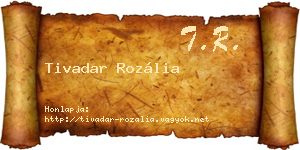 Tivadar Rozália névjegykártya